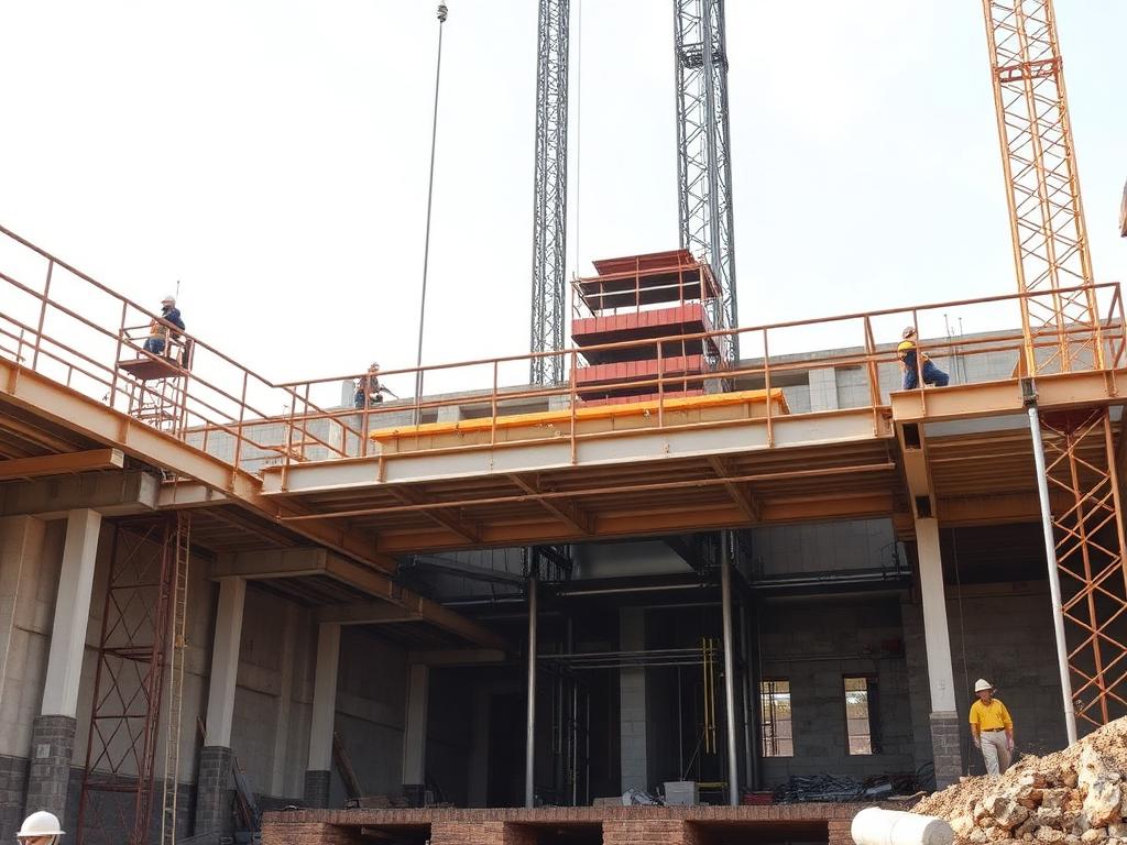 Chantier d'installation d'ascenseur